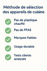 Guide cuisson saine – méthode de sélection des appareils de cuisine