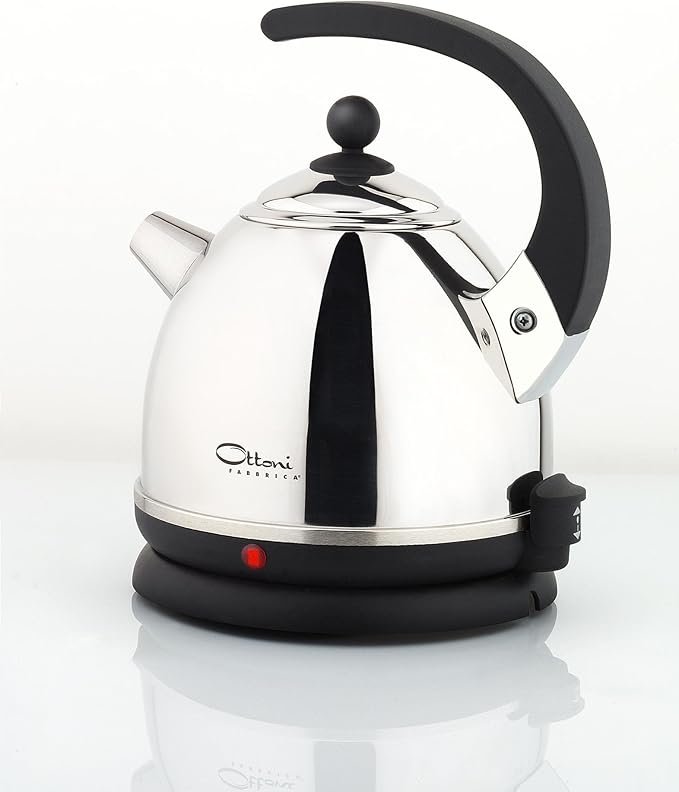 Bouilloire Ottoni-Fabbrica inox sans plastique 18/10 avec bec et filtre en acier, modèle sain et durable 2025