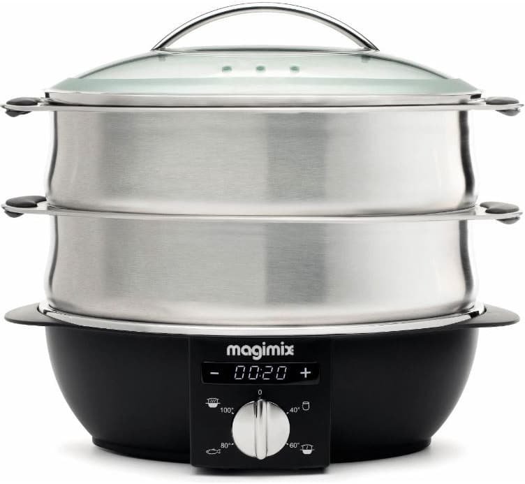 Magimix Vaporera électrique - Steamer 5.5L Noir - 2 paniers vapeur, panier multifonctionnel en inox