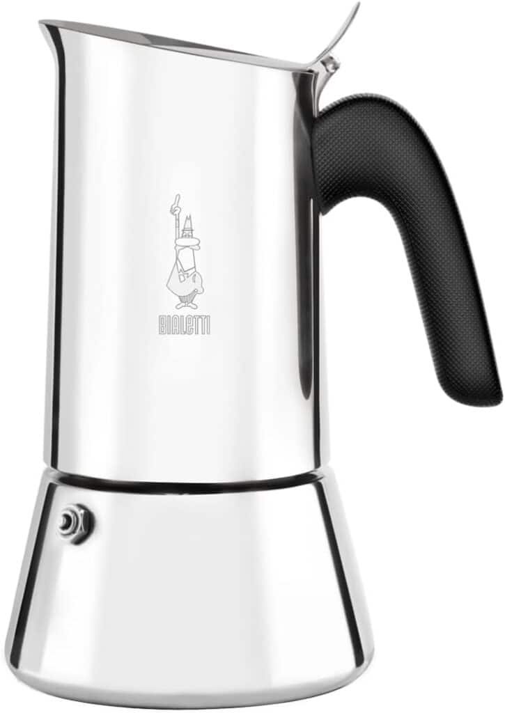 Bialetti Venus Caffettiera in Acciaio Inox, Adatta all'Induzione, Inossidabile, Argento, 6 tasses,0.4L